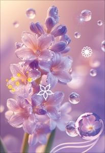 Бирка двойная без надписи (лиловые цветы)