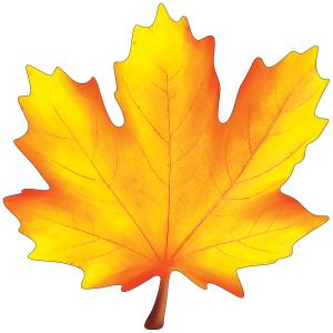 Украшение на скотче «Кленовый лист жёлто-оранжевый»