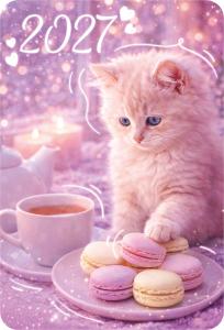 Календарь карманный 2027 (котик с макарунами)