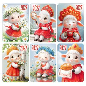 Микс календарей карманных 2027 "Овечки круглогодичные"