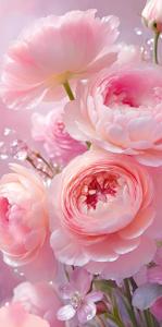 Конверт для денег без надписи (розовые ранункулюсы)