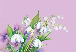 Конверт художественный средний «Подснежники»