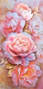 Конверт для денег без надписи (розовые пионы)