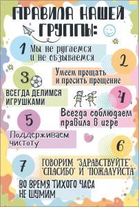 Плакат «Правила нашей группы»