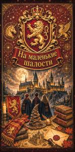 Конверт для денег "На маленькие шалости" (замок, герб, книги)