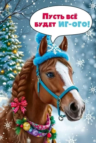 Открытка «С Новым годом! Пусть всё будет ИГ-ОГО!» 70000892