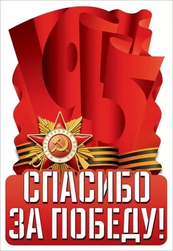 Наклейка Спасибо за победу! 50000448